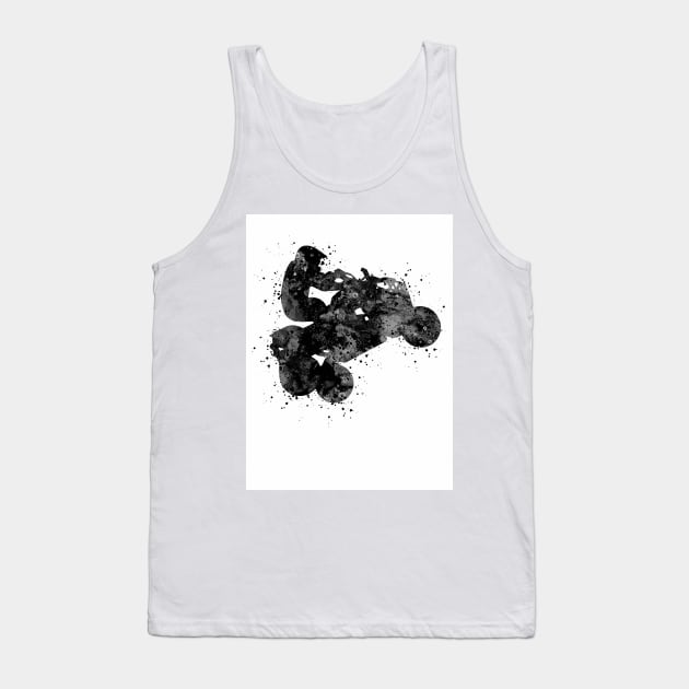 Four Wheeler Riding Boy Black and White Silhouette Tank Top by LotusGifts